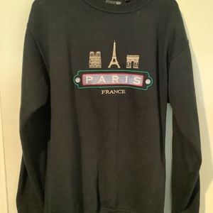 Black Paris France Sweatshirt XL - EUC